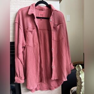 Aerie Anytime Fave Waffle Oversized Shirt